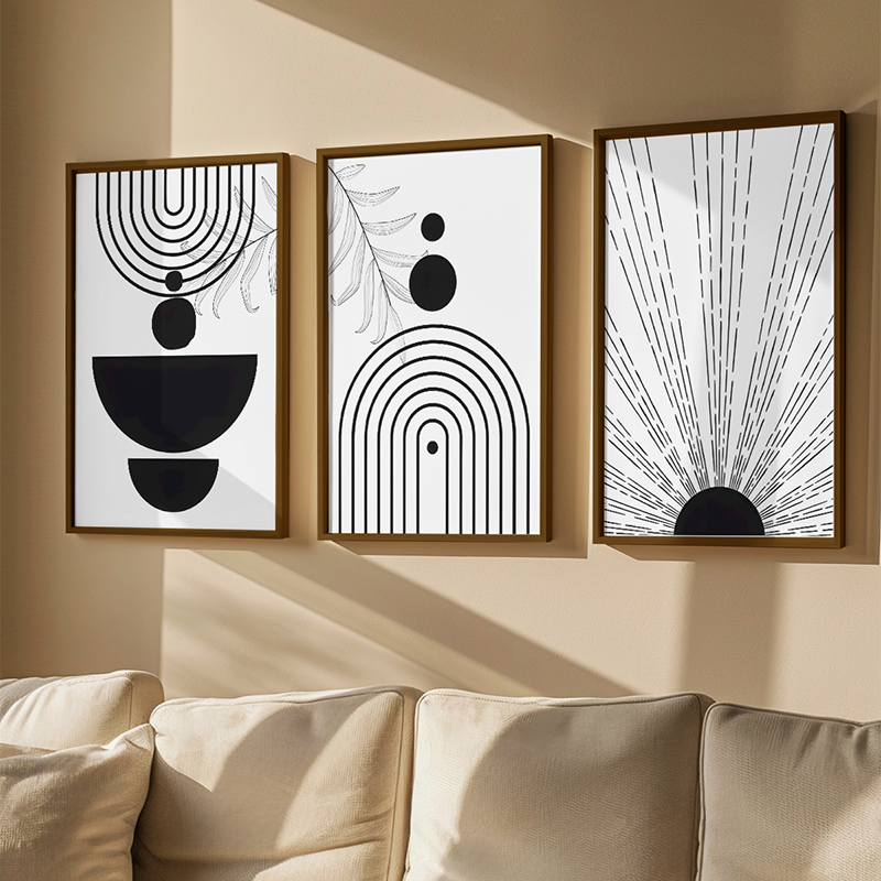 409-000277 Wall art in frame Docpia triptyque with digital print 33x1.5x48cm - Image 1