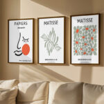 Wall art in frame Thyris triptyque with digital print 33x1.5x48cm
