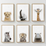 Wall art in frame Loriel six-panel with digital print 33x1.5x48cm