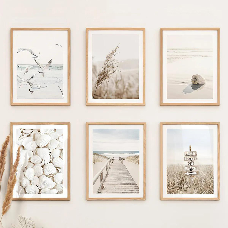 409-000281 Wall art in frame Averon six-panel with digital print 33x1.5x48cm - Image 1