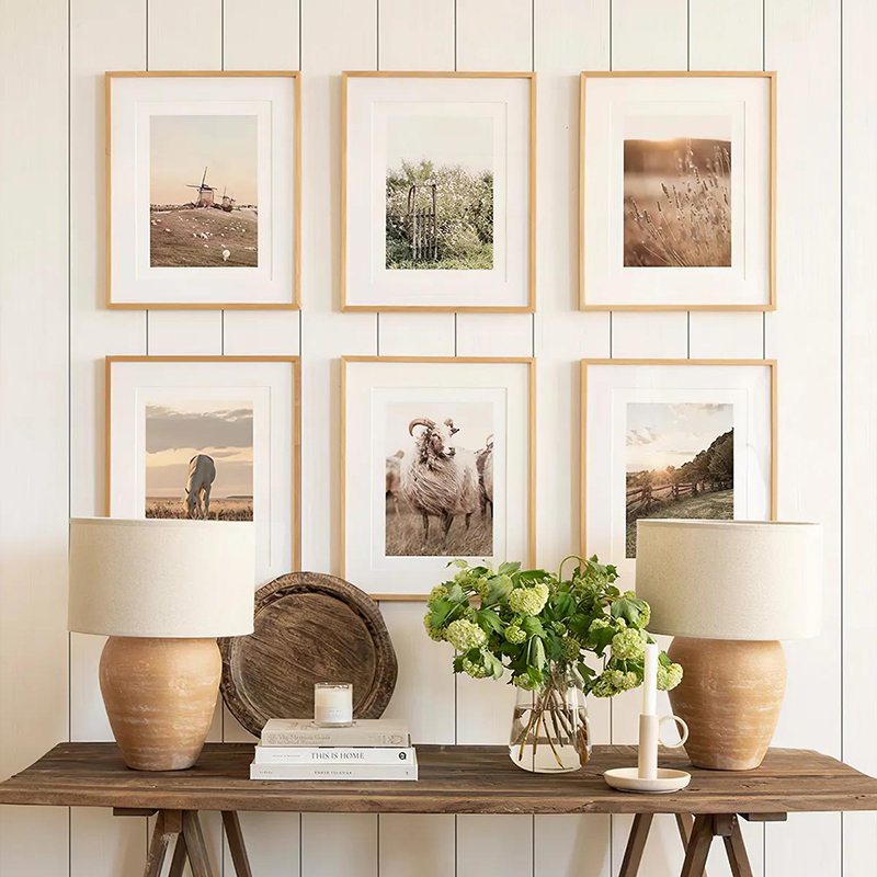 409-000283 Wall art in frame Kaelis six-panel with digital print 33x1.5x48cm - Image 1