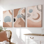Canvas wall art in frame Leberto triptyque with digital print 50x2x70cm
