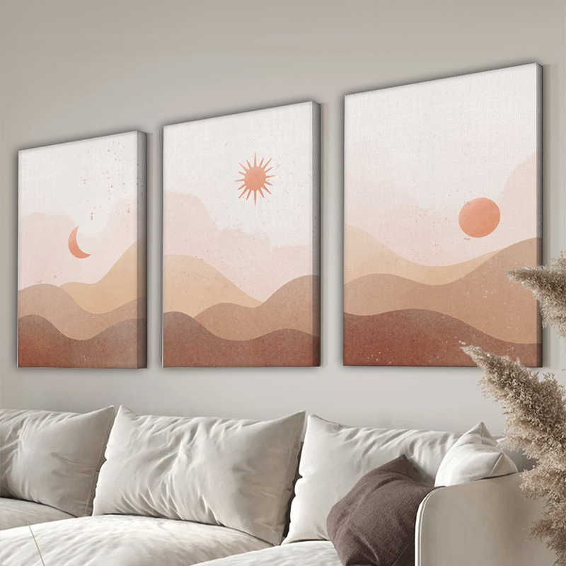 409-000285 Canvas wall art in frame Belan triptyque with digital print 50x2x70cm - Слика 1