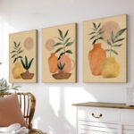 Canvas wall art in frame Gielo triptyque with digital print 40x2x60cm