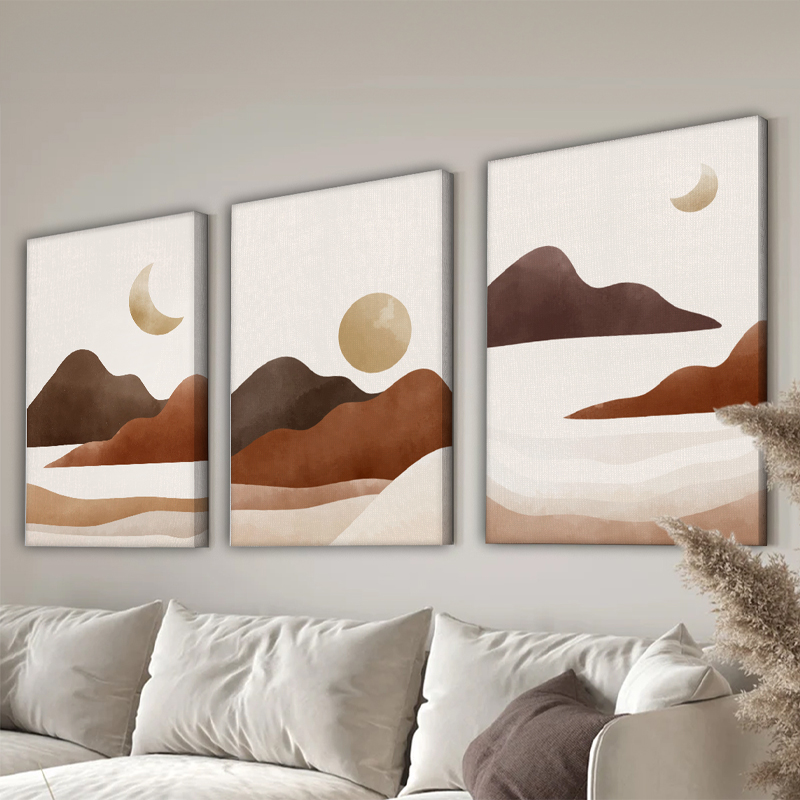409-000289 Canvas wall art in frame Lasira triptyque with digital print 40x2x60cm - Image 1