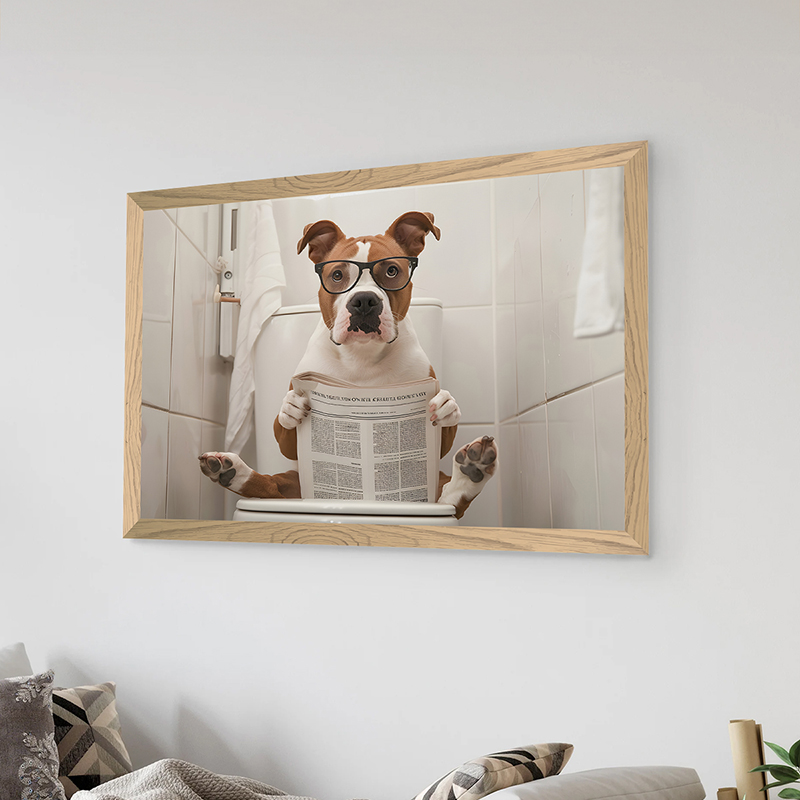 409-000307 Wall art in frame Fido with digital print 48x1.5x33cm - Слика 1