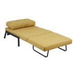 Fancy armchair-bed with yellow fabric and black leg 95x98x70cm - Image 2