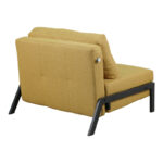 Fancy armchair-bed with yellow fabric and black leg 95x98x70cm - Image 3