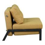 Fancy armchair-bed with yellow fabric and black leg 95x98x70cm - Image 4
