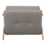 Fancy armchair-bed with beige fabric and natural leg 95x98x70cm - Image 6