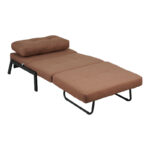 Fancy armchair-bed with brown fabric and black leg 95x98x70cm - Image 2