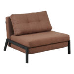 Fancy armchair-bed with brown fabric and black leg 95x98x70cm