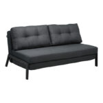 2seat sofa-bed Fancy with fabric in dark grey color and black leg 150x92x77cm