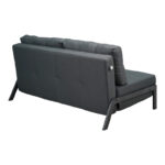 2seat sofa-bed Fancy with fabric in dark grey color and black leg 150x92x77cm - Image 3