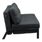 2seat sofa-bed Fancy with fabric in dark grey color and black leg 150x92x77cm - Image 4