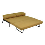 2seat sofa-bed Fancy with fabric in yellow color and black leg 150x92x77cm - Image 2