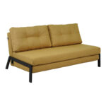 2seat sofa-bed Fancy with fabric in yellow color and black leg 150x92x77cm