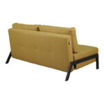 2seat sofa-bed Fancy with fabric in yellow color and black leg 150x92x77cm - Image 3