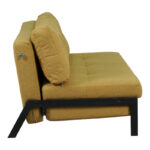 2seat sofa-bed Fancy with fabric in yellow color and black leg 150x92x77cm - Image 4
