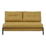 2seat sofa-bed Fancy with fabric in yellow color and black leg 150x92x77cm - Image 5