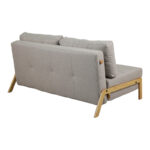 2seat sofa-bed Fancy with fabric in beige color and natural leg 150x92x77cm - Image 3