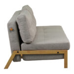 2seat sofa-bed Fancy with fabric in beige color and natural leg 150x92x77cm - Image 4
