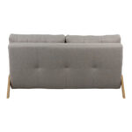 2seat sofa-bed Fancy with fabric in beige color and natural leg 150x92x77cm - Image 6