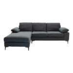 Corner sofa Cohen with right corner fabric dark grey fabric-black metal leg 240x159x83cm - Image 2