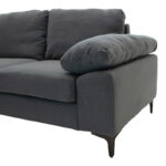 Corner sofa Cohen with right corner fabric dark grey fabric-black metal leg 240x159x83cm - Image 3