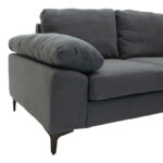 Corner sofa Cohen with left corner fabric dark grey fabric-black metal leg 240x159x83cm - Image 3