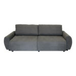 Hungie three-seater sofa bed fabric in grey color 250x92x89cm - Image 4