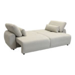Hungie three-seater sofa bed fabric in beige color 250x92x89cm - Image 3
