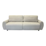 Hungie three-seater sofa bed fabric in beige color 250x92x89cm - Image 4