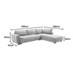 Reversible corner sofa Gianco fabric in beifge color 298x208x85cm - Image 6