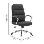 Director's office chair Normie pu black 58x65x103-111cm - Image 6