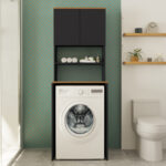 Rano laundry cabinet anthracite-sonoma 65x60x184cm - Image 3