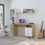 Office unit Kontor sonoma-white 160x50x162cm - Image 2