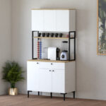 Kitchen cabinet Lenner white-sonoma 90x45x184cm - Image 3