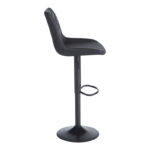 Bar stool Libra pu-metal in black color 49x55x115cm - Image 3