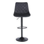 Bar stool Libra pu-metal in black color 49x55x115cm - Image 4