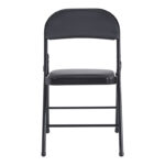Foldable chair Niro pu-metal in black color 46x46x79cm - Image 4