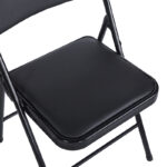 Foldable chair Niro pu-metal in black color 46x46x79cm - Image 6