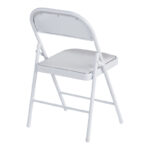 Foldable chair Niro pu-metal in white color 46x46x79cm - Image 2