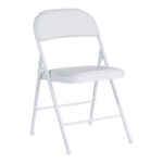 Foldable chair Niro pu-metal in white color 46x46x79cm