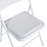 Foldable chair Niro pu-metal in white color 46x46x79cm - Image 6