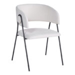 Armchair hair Rachele I beige fabric-black metal leg 52x65x79cm