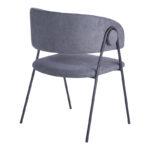 Armchair hair Rachele I anthracite fabric-black metal leg 52x65x79cm - Image 2