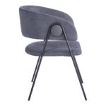 Armchair hair Rachele I anthracite fabric-black metal leg 52x65x79cm - Image 3