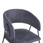 Armchair hair Rachele I anthracite fabric-black metal leg 52x65x79cm - Image 5