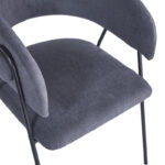 Armchair hair Rachele I anthracite fabric-black metal leg 52x65x79cm - Image 6